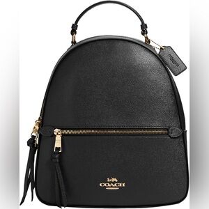 Coach Jordyn Black Backpack with Gold Accents